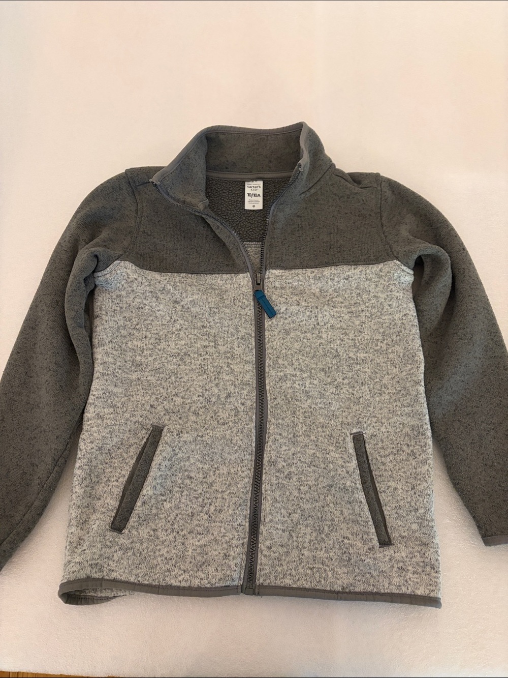 Carter's Two-Tone Gray Fleece Zip Jacket